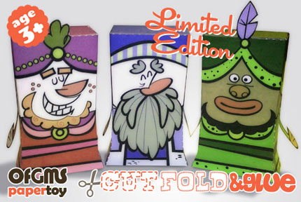 three kings - paper toys