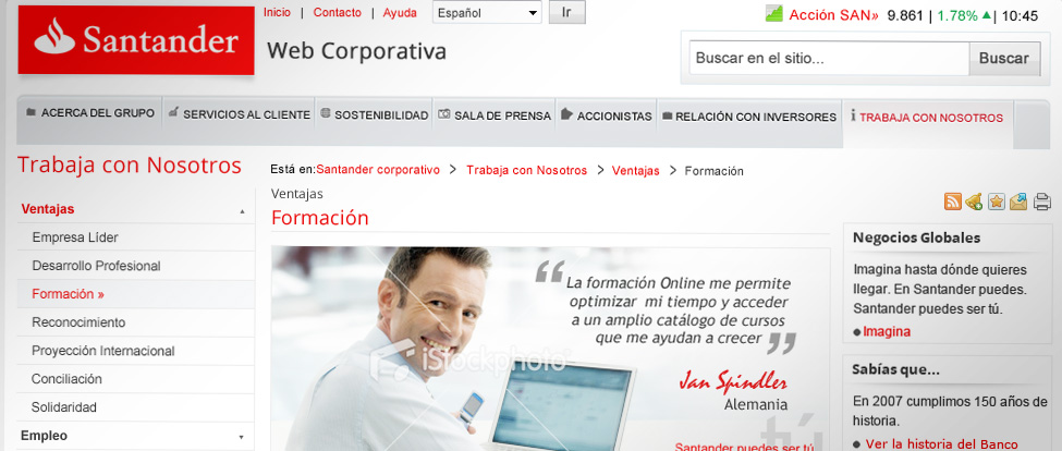 Santander - Site Corporatif